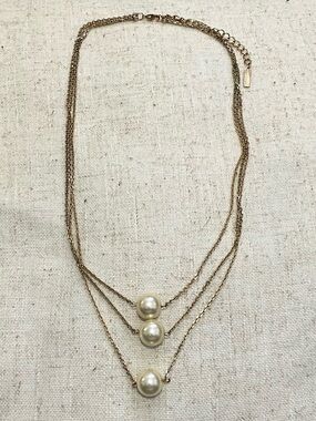 Vintage Glam Layered Chain Necklace With Faux Pearls